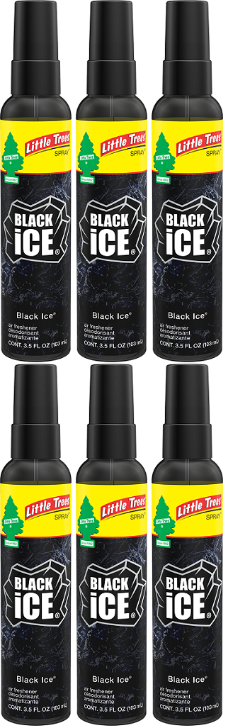 Little Trees Black Ice Scent Spray, 3.5 oz (Pack of 6)