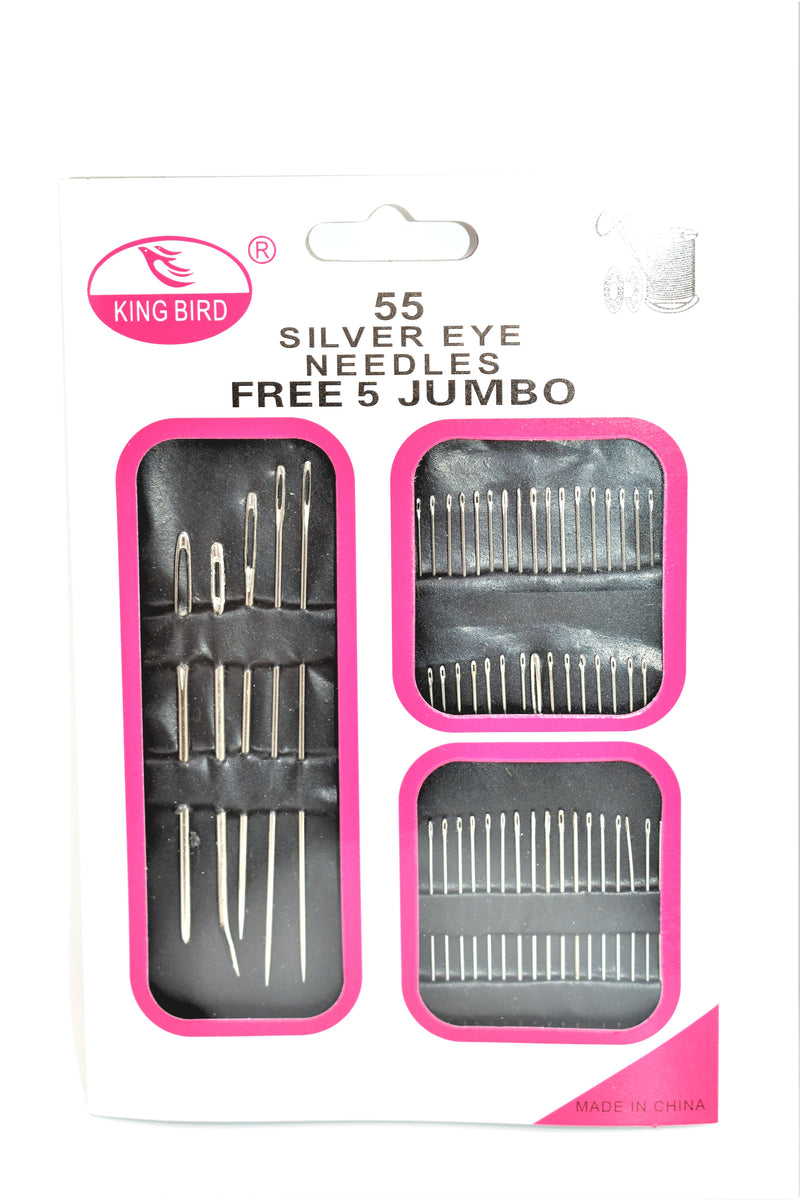 Assorted Straight Sewing Needles + 5 Jumbo Straight Needles, 55-ct.