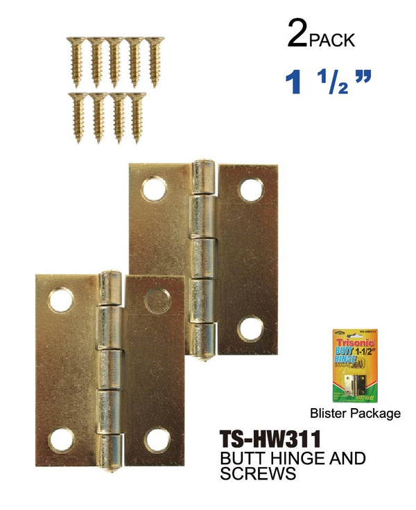 1 1/2" Butt Hinges With Screws
