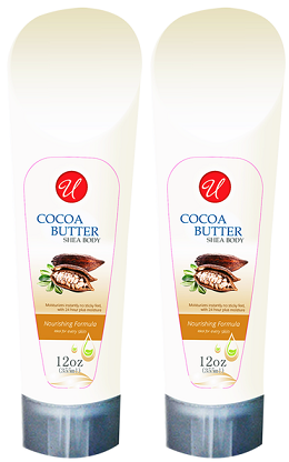 Cocoa Butter Shea Body Lotion, 12 oz. (Pack of 2)