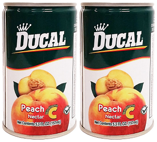 Ducal Peach Juice Drink 5.3 oz. - Jugo de Melocoton (Pack of 2)