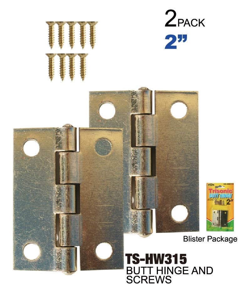 2" Butt Hinges With Screws