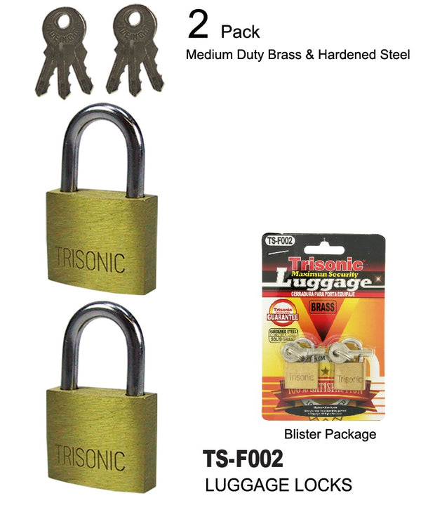 Maximum Security Luggage Brass Lock With Keys, 2-ct.