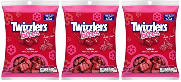 Twizzler's Bites Cherry Flavored Candy, 5 oz. (Pack of 3)