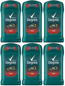 Degree Men 48 Hour Antiperspirant Sport Deodorant Stick, 2.7 oz (Pack of 6)