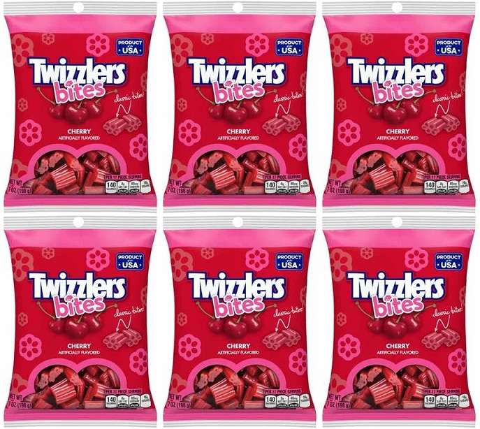 Twizzler's Bites Cherry Flavored Candy, 5 oz. (Pack of 6)