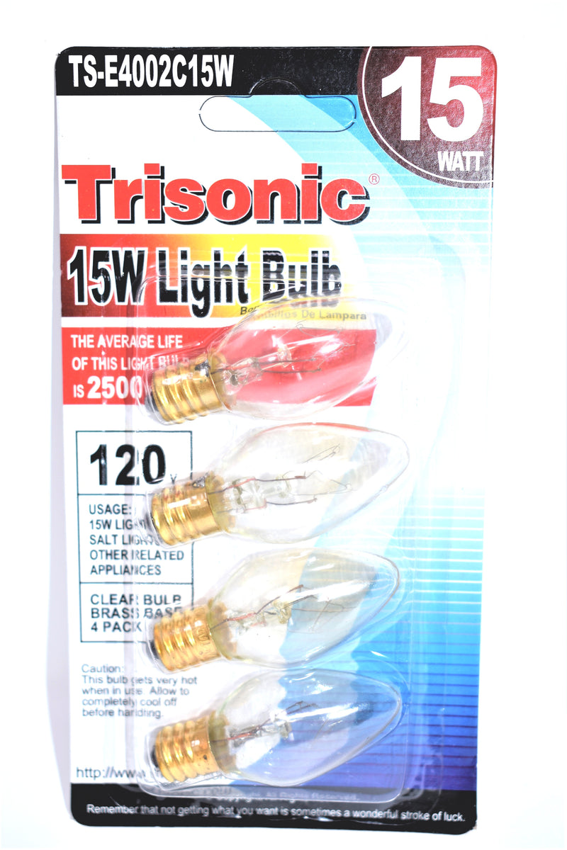 15 Watt Clear Light Bulb, 4-ct.