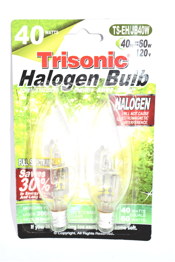40 Watts (60 Watts Equivalent) Halogen Light Bulb, 2-ct.
