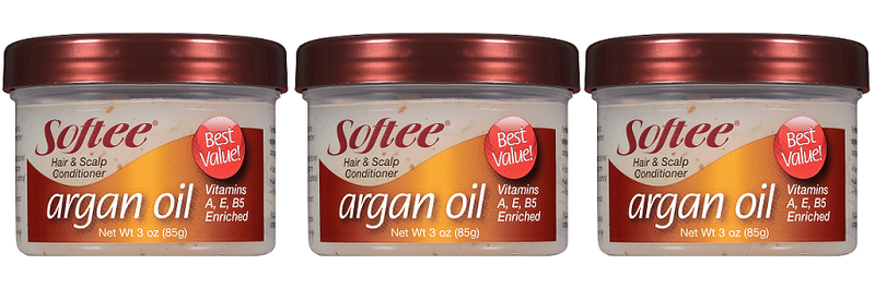 Softee Argan Oil Hair & Scalp Conditioner, 3 oz. (Pack of 3)