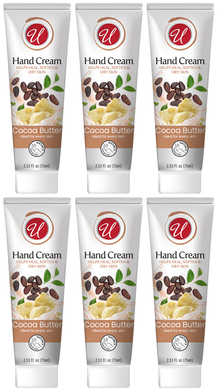 Cocoa Butter Hand Cream Moisturizing Cream, 2.53 oz. (Pack of 6)