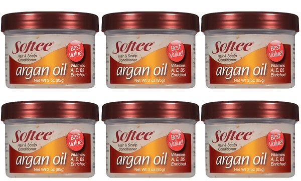 Softee Argan Oil Hair & Scalp Conditioner, 3 oz. (Pack of 6)