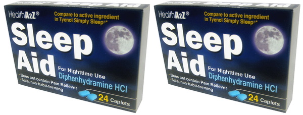 Health A2Z Sleep Aid For Nighttime Use, 24 Caplets (Pack of 2)