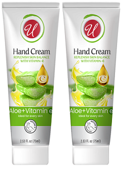 Aloe + Vitamin E Hand Cream Moisturizing Cream, 2.53 oz. (Pack of 2)