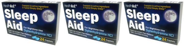Health A2Z Sleep Aid For Nighttime Use, 24 Caplets (Pack of 3)