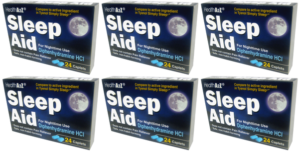Health A2Z Sleep Aid For Nighttime Use, 24 Caplets (Pack of 6)