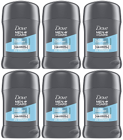 Dove Men+Care Clean Comfort 48 Hour Anti-Perspirant Deodorant, 50 ml (Pack of 6)