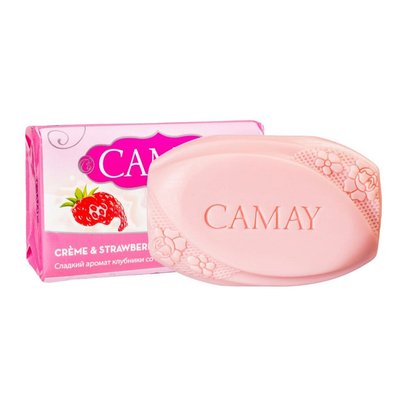 Camay Creme & Strawberry Beauty Bar Soap, 80gm