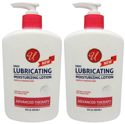 Daily Lubricating Lotion Advanced Therapy for Dry Skin, 15 fl oz. (Pack of 2)