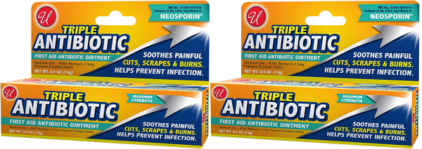 Triple Antibiotic Original Strength First Aid Antibiotic Ointment, 0.5 oz. (Pack of 2)