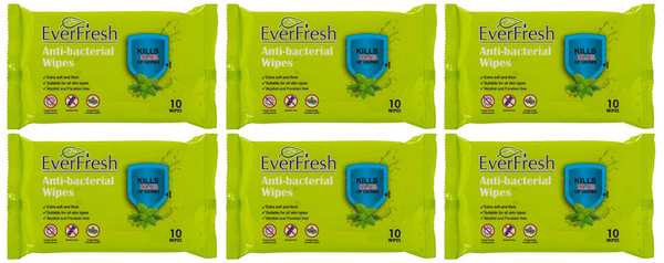 EverFresh Antibacterial Wipes, 30 Wipes ( Set of 3) (Pack of 6)