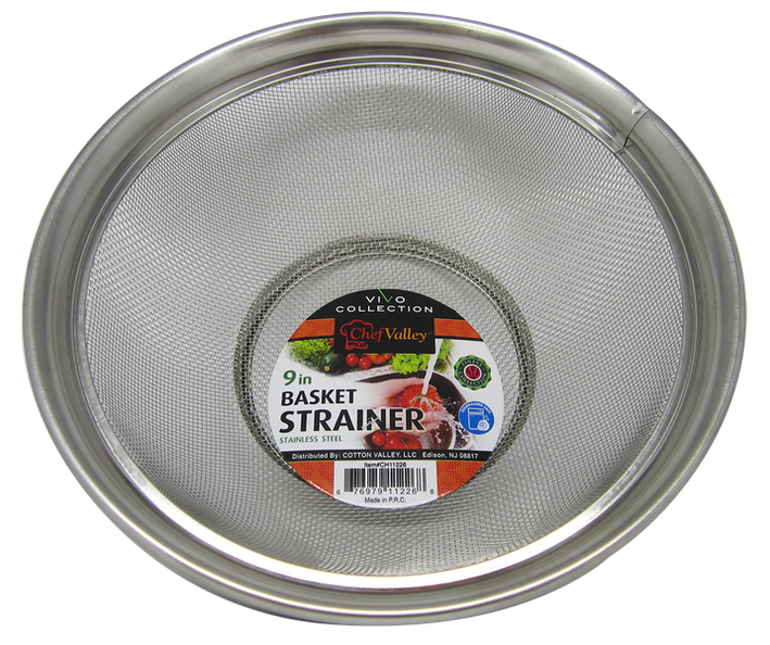 9" Basket Strainer Stainless Steel Vivo Collection