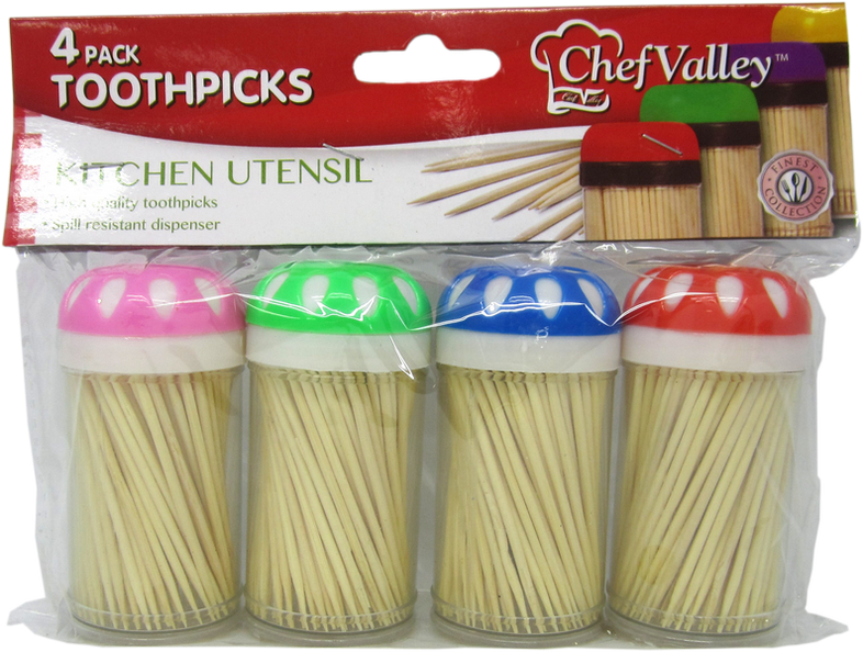 Chef Valley Toothpicks, 4-Pack