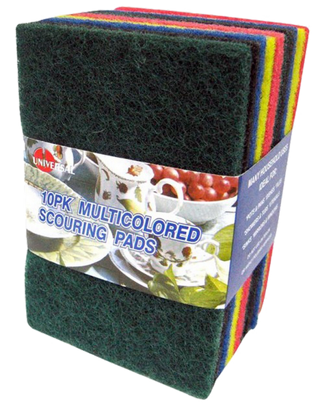 House Care Multi-Colored Scouring Pads, 10-ct