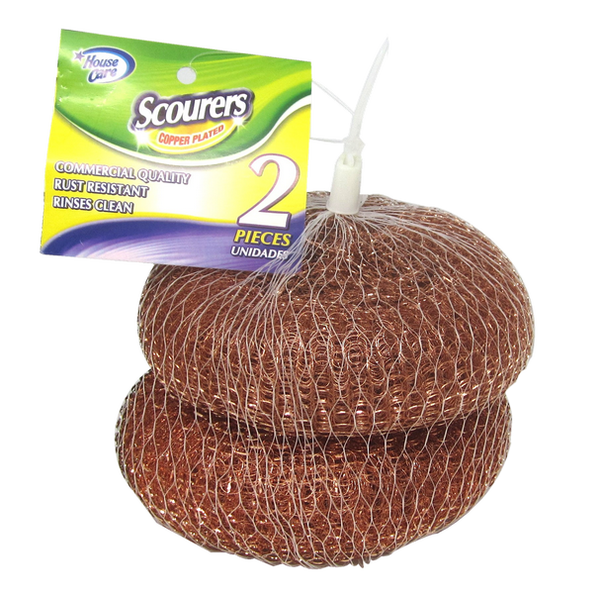 House Care Copper Plated Scourers Wire Mesh, 2-ct