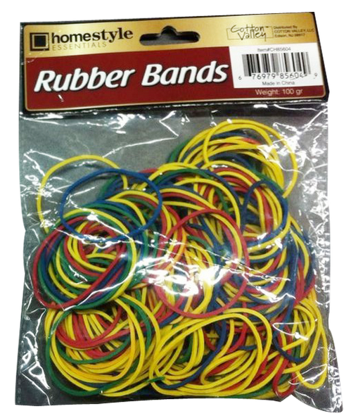 Homestyle Essentials Multi-color Rubber Bands, 1-pack (100 grams)