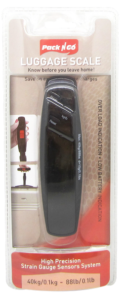 Pack N Go Electronic Luggage Scale, High Precision Strain Gauge Sensors System, 88 lbs. 1-ct.