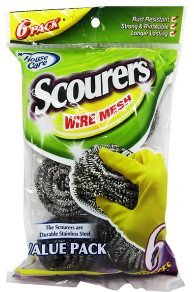 House Care Scourers Wire Mesh, 6-ct.
