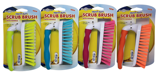 Clean House Heavy Duty Scrub Brush w/ Handle, 1-ct