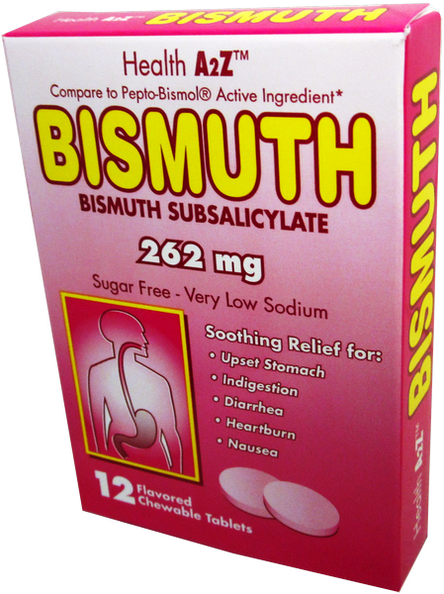 Health A2Z Bismuth 262 mg, 12 Chewable Tablets