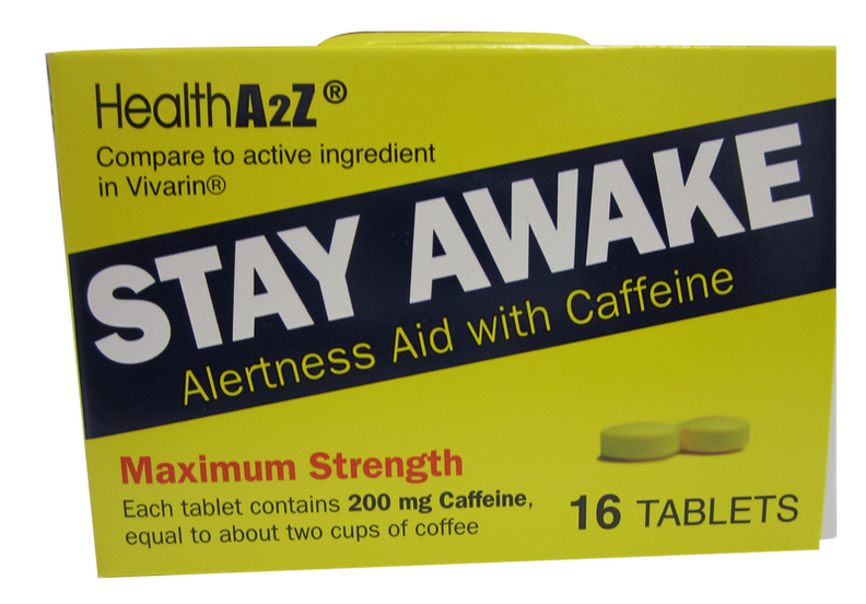 Health A2Z Stay Awake Alertness Aid with Caffeine, 16 Tablets