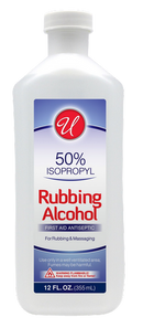 50% Isopropyl Rubbing Alcohol, 12 fl oz.