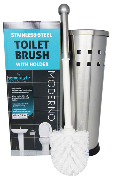 Home Style Stainless Steel Toilet Brush with Handle, 1-ct