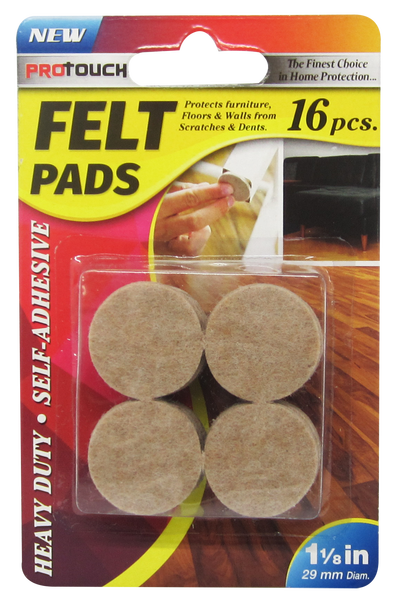 Felt Pads Heavy Duty Self-Adhesive, 1 1/8", 16 pcs.