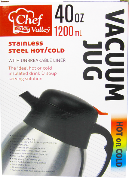 Stainless Steel Hot/Cold Vacuum Jug, 41 oz.