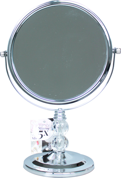 Fancy Vanity Double-Sided Mirror With 5x Magnification