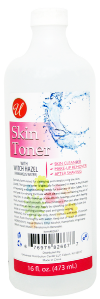 Skin Toner with Witch Hazel (Hamameus Water), 16 fl oz.