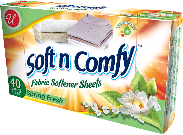 Soft N Comfy Spring Fresh Scent Fabric Softener Sheets, 40 Sheets