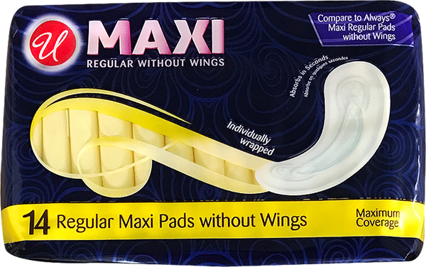 Maxi Regular Maxi Pads Without Wings, 14 ct.