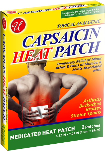Topical Analgesic Capsaicin Heat Patch, 2 ct.