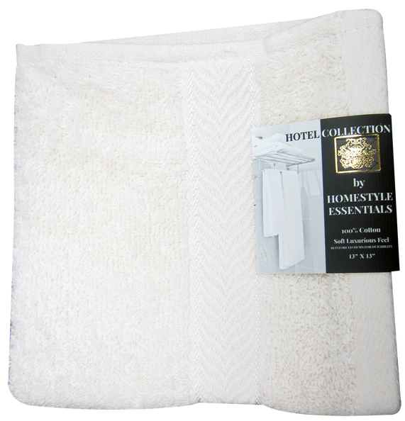 Hotel Collection by Homestyle Essentials 13" x 13" Wash Cloth, Ivory Color