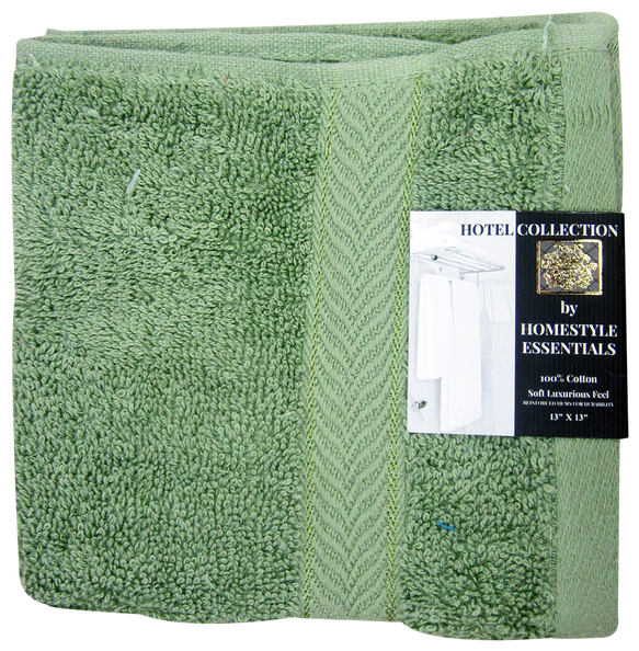 Hotel Collection by Homestyle Essentials 13" x 13" Wash Cloth, Sage Green Color