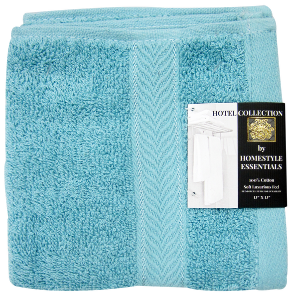 Hotel Collection by Homestyle Essentials 13" x 13" Wash Cloth, Blue Color
