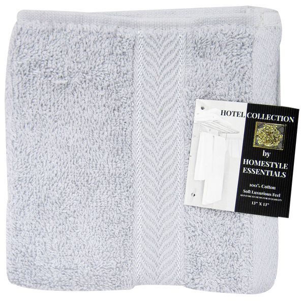 Hotel Collection by Homestyle Essentials 13" x 13" Wash Cloth, Grey Color
