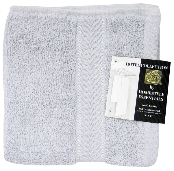 Hotel Collection by Homestyle Essentials 13" x 13" Wash Cloth, Grey Color