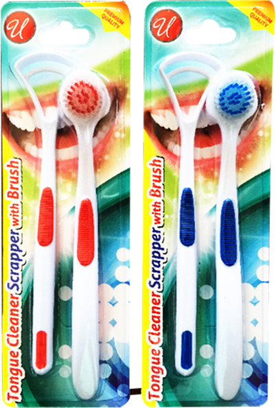Tongue Cleaner Scraper With Brush, 1 Pack.