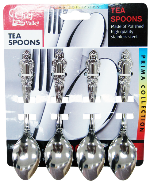 Stainless Steel Tea Spoons Prima Collection, 4-ct.